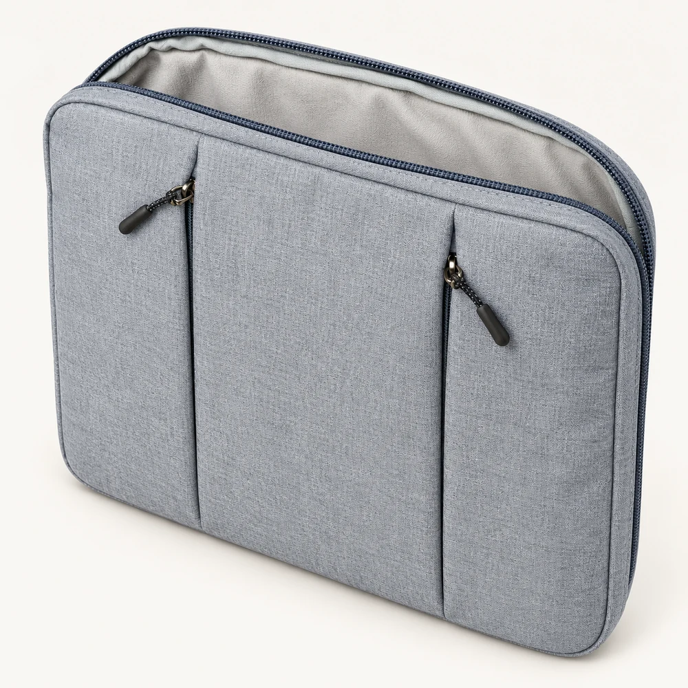 Light Grey Double-Zip Laptop Sleeves - view 2